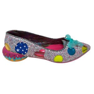 Irregular Choice Shoes Custard Filled Donut Flats Size 9 US Sparkle Glitter